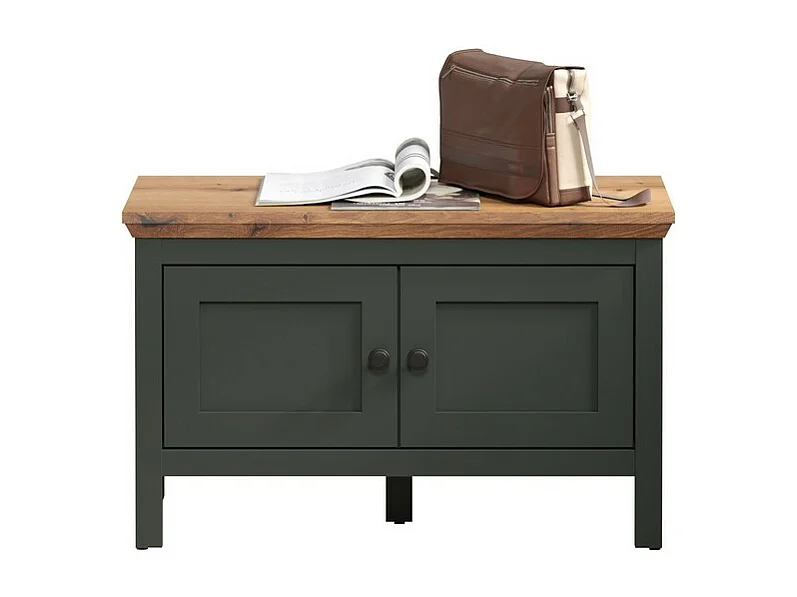 Banc avec Rangement Stanton, Vert, 77x48x39 cm, Seven Design