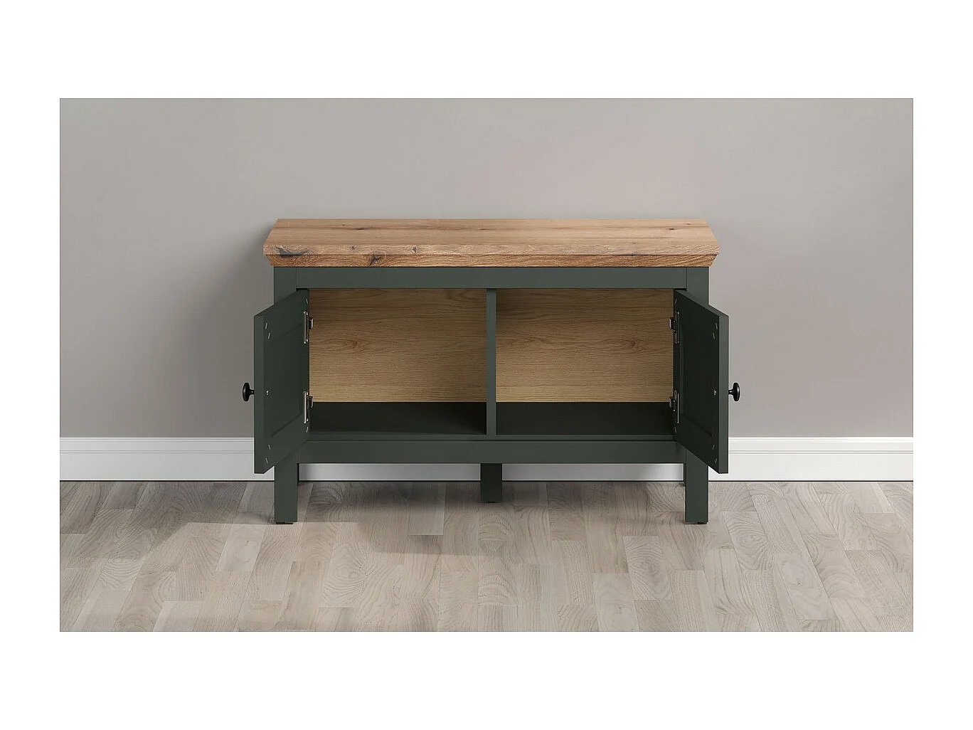 Banc avec Rangement Stanton, Vert, 77x48x39 cm, Seven Design