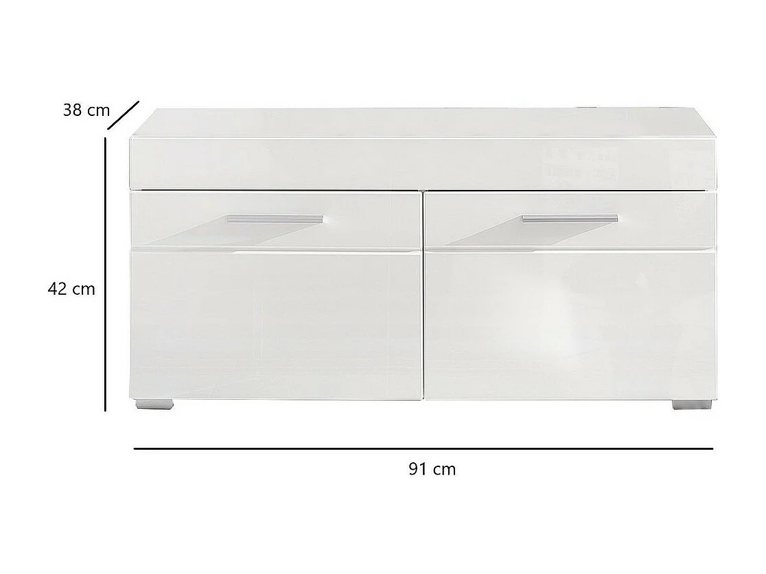 Panca con Portaoggetti Amanda, Bianco, 91x42x38 cm, EPIKASA