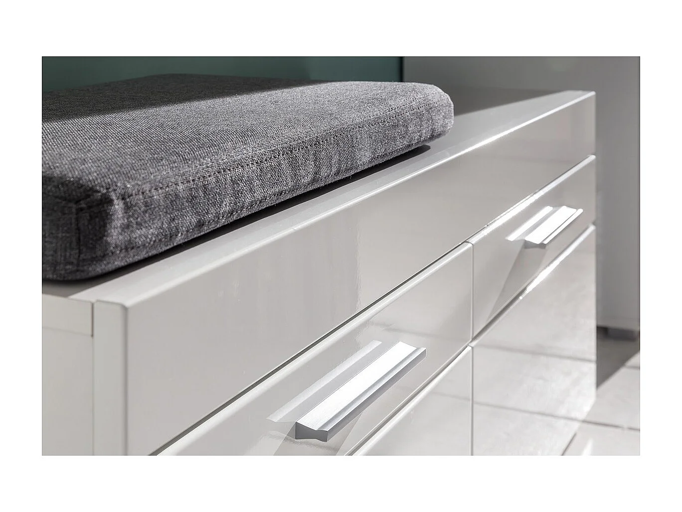 Panca con Portaoggetti Amanda, Bianco, 91x42x38 cm, EPIKASA