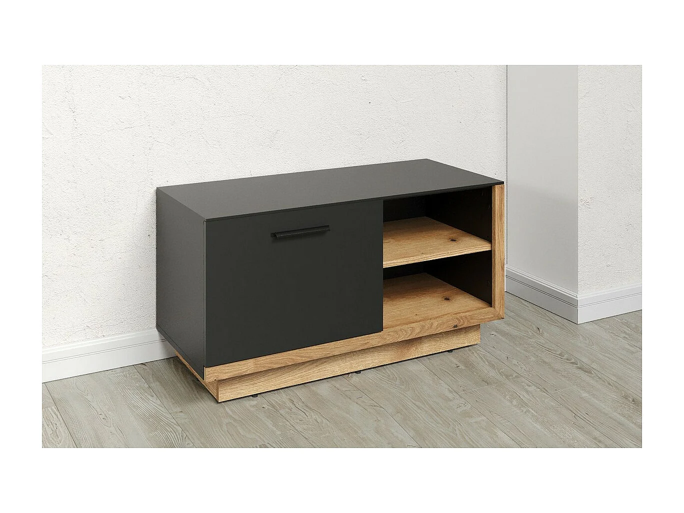 Banc avec Rangement Synnax, Anthracite, 90x48x40 cm, Seven Design