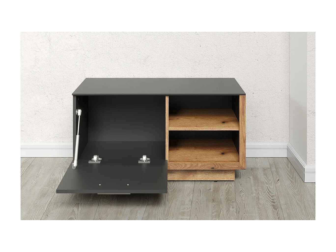 Banc avec Rangement Synnax, Anthracite, 90x48x40 cm, Seven Design