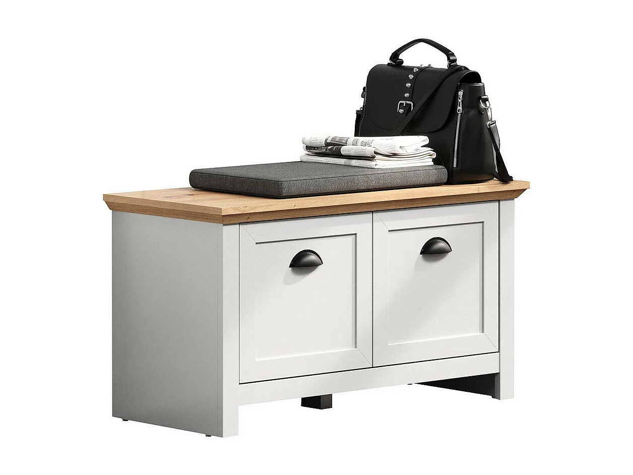 Bank met Opbergruimte Landside, Wit, 91x49x41 cm, EPIKASA