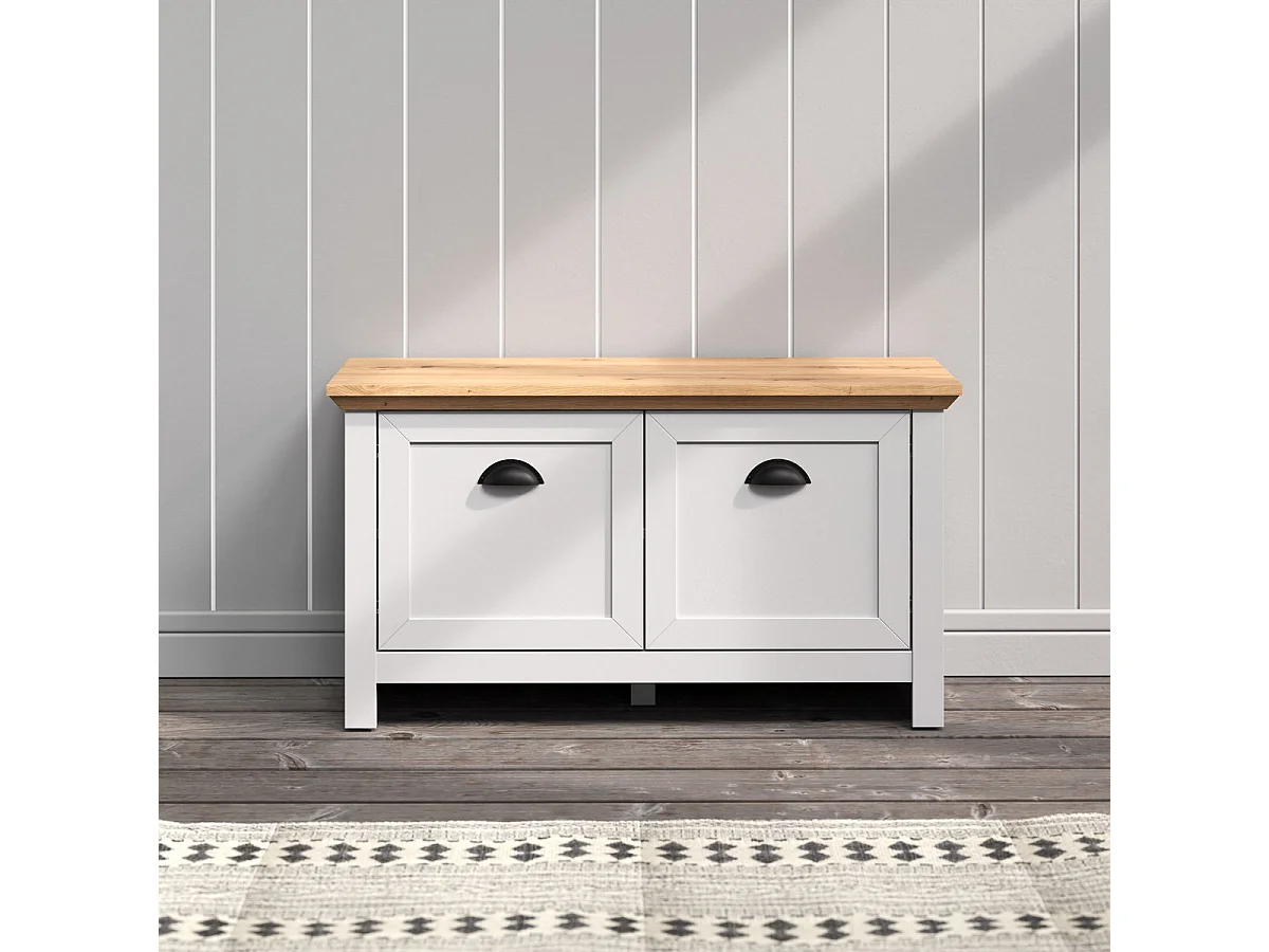 Bank met Opbergruimte Landside, Wit, 91x49x41 cm, EPIKASA