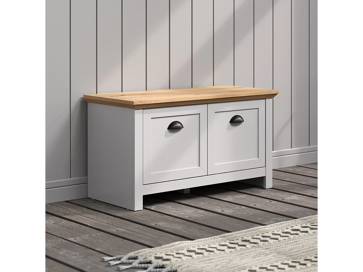 Bank met Opbergruimte Landside, Wit, 91x49x41 cm, EPIKASA