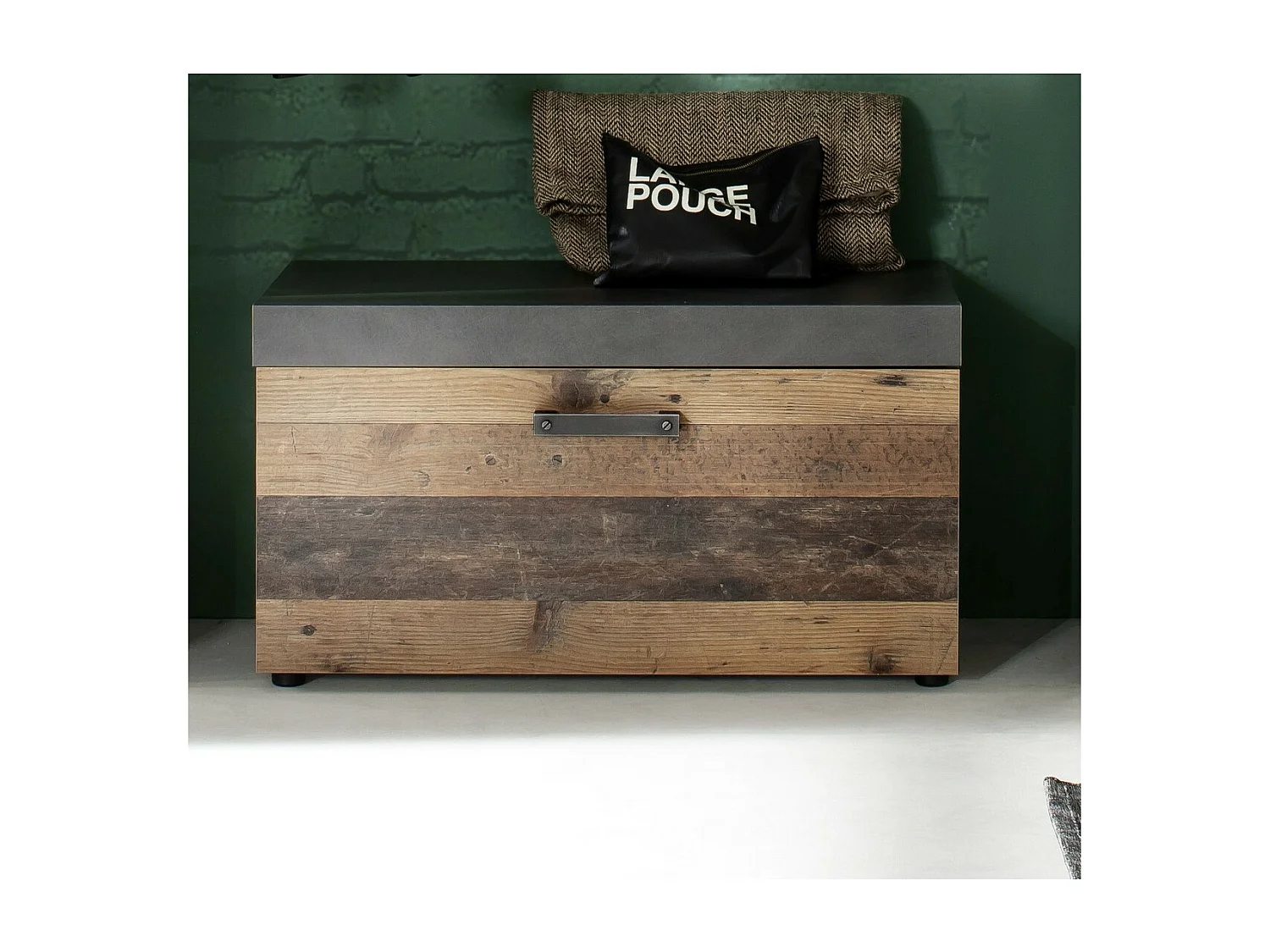 Panca con Portaoggetti Indy, Marrone, 80x45x37 cm, Seven Design