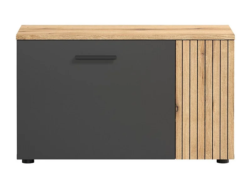 Panca con Portaoggetti Esteban, Antracite, 80x48x36 cm, EPIKASA