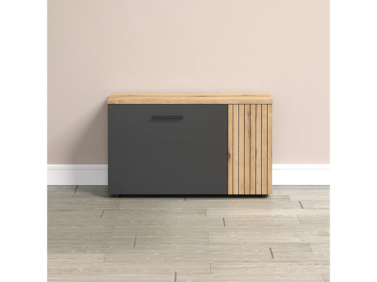 Banc avec Rangement Esteban, Anthracite, 80x48x36 cm, Seven Design