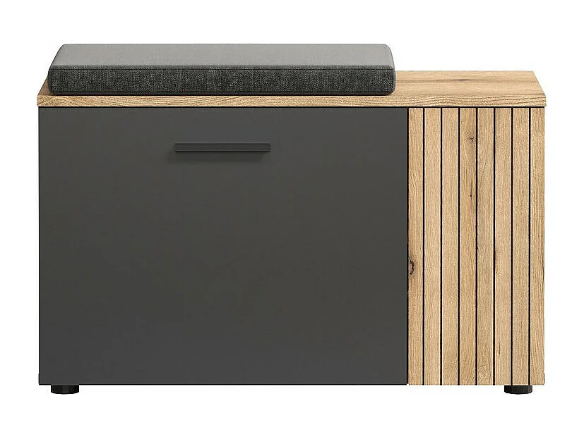 Banc avec Rangement Esteban, Anthracite, 80x48x36 cm, Seven Design