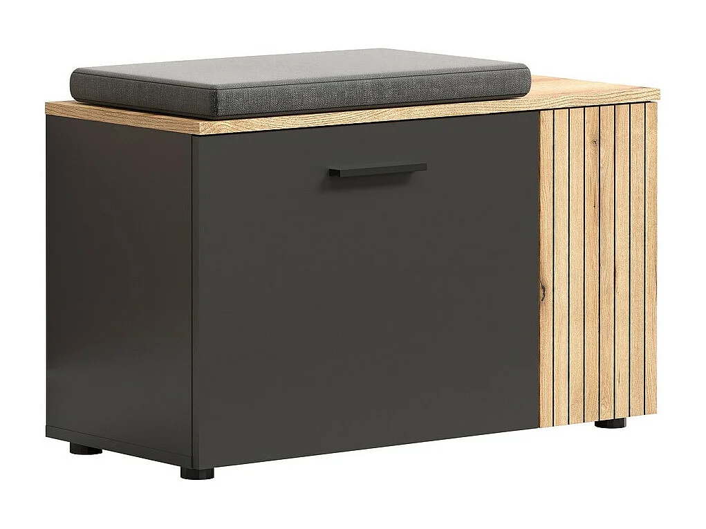 Banc avec Rangement Esteban, Anthracite, 80x48x36 cm, Seven Design