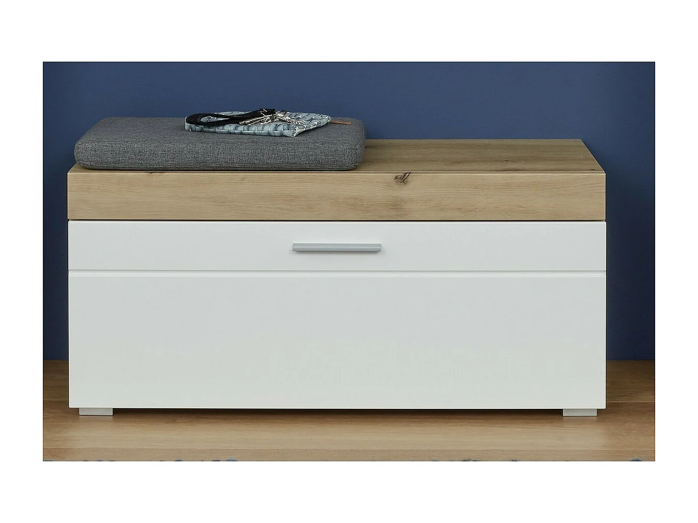 Banc avec Rangement Amanda 3, Blanc, 91x42x38 cm, Seven Design