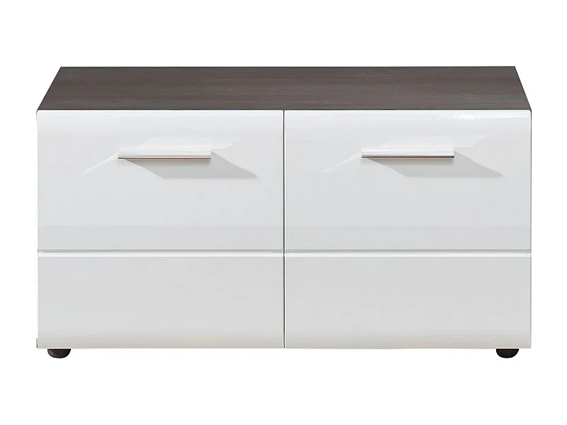 Panca con Portaoggetti Line, Bianco, 80x41x35 cm, EPIKASA