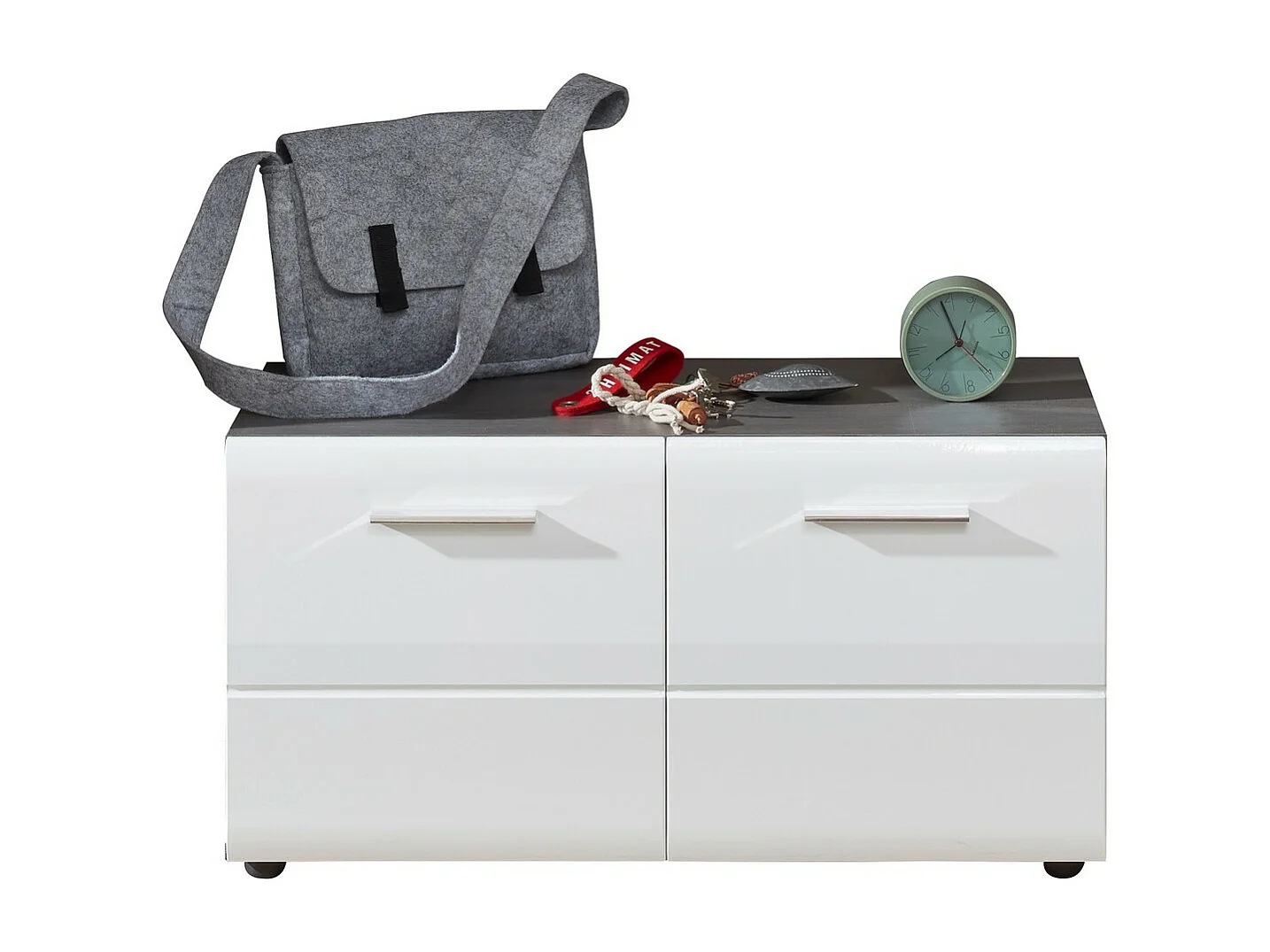 Panca con Portaoggetti Line, Bianco, 80x41x35 cm, EPIKASA