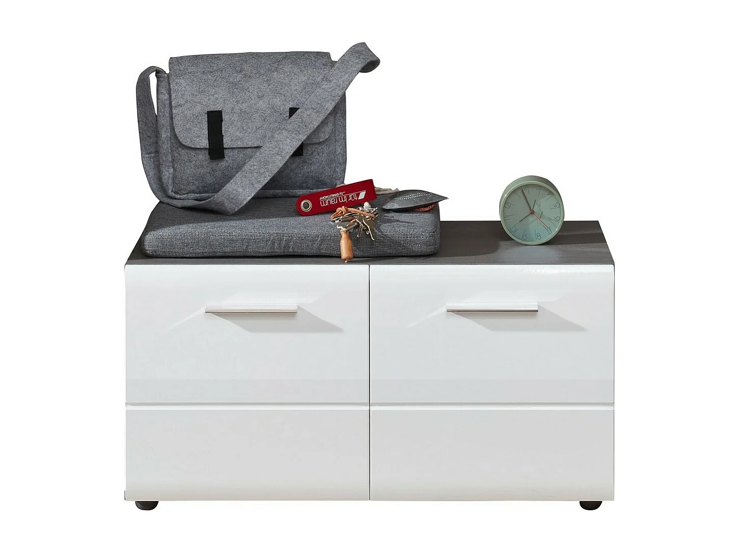 Panca con Portaoggetti Line, Bianco, 80x41x35 cm, EPIKASA