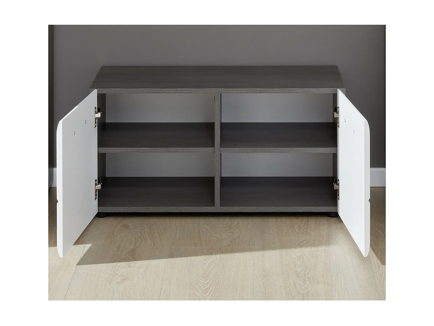 Panca con Portaoggetti Line, Bianco, 80x41x35 cm, EPIKASA