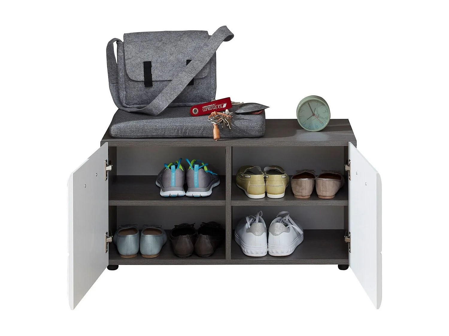 Bank met Opbergruimte Line, Wit, 80x41x35 cm, Seven Design