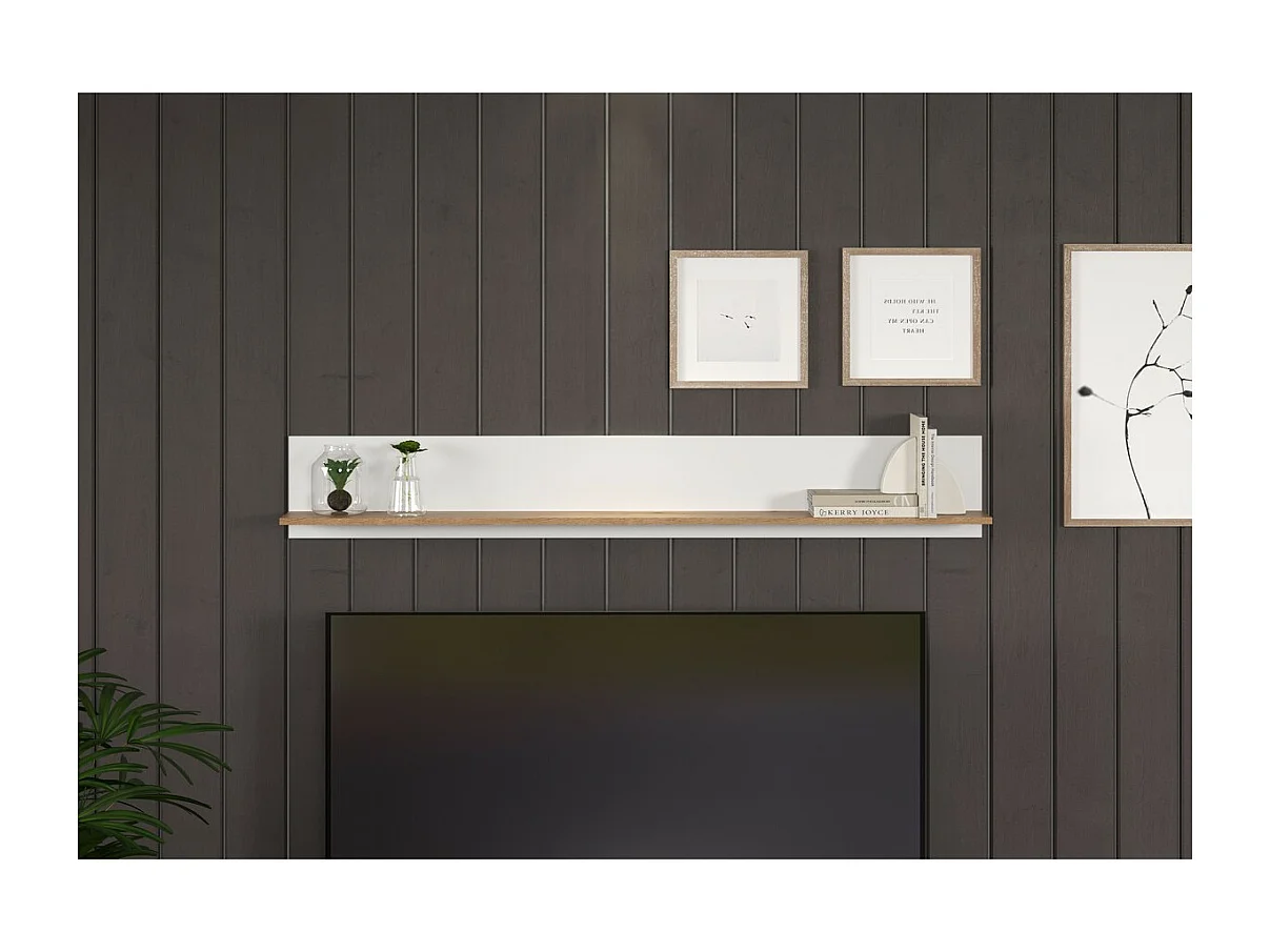 Étagère Vitoria, Blanc, 170x25x18 cm, Seven Design