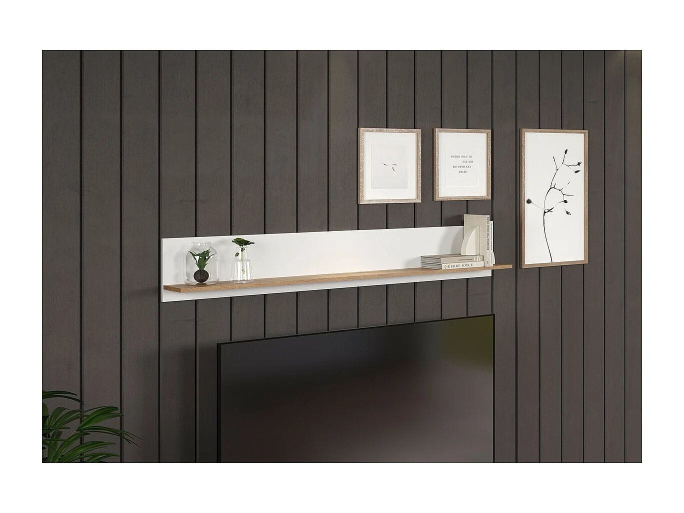 Étagère Vitoria, Blanc, 170x25x18 cm, Seven Design