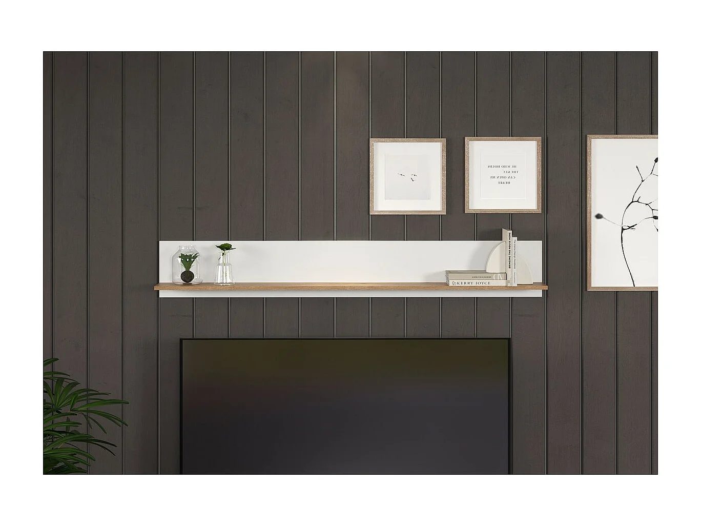 Étagère Vitoria, Blanc, 170x25x18 cm, Seven Design