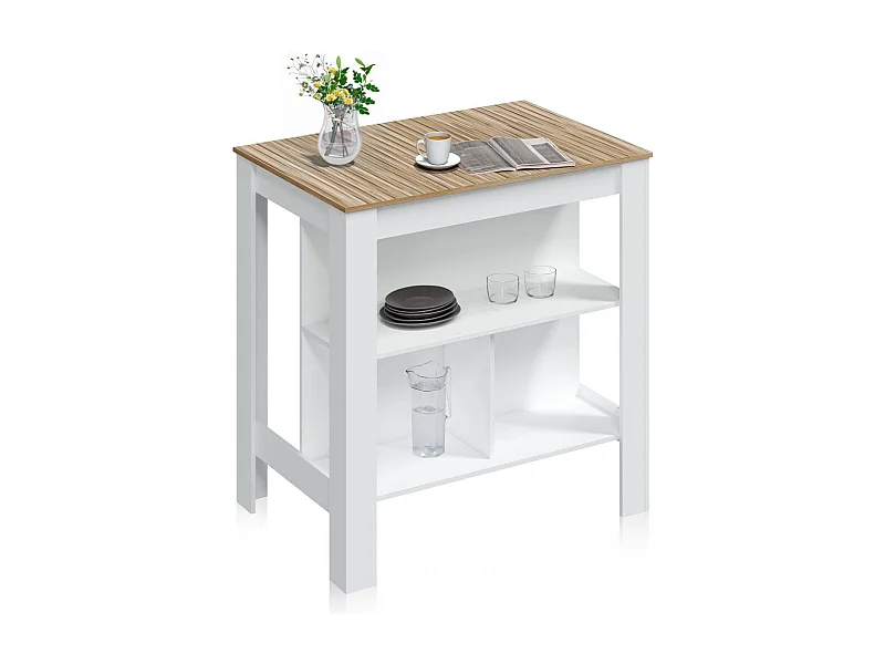 Mesa alta Nitza Blanco Artik (Blanco Mate) - Natur