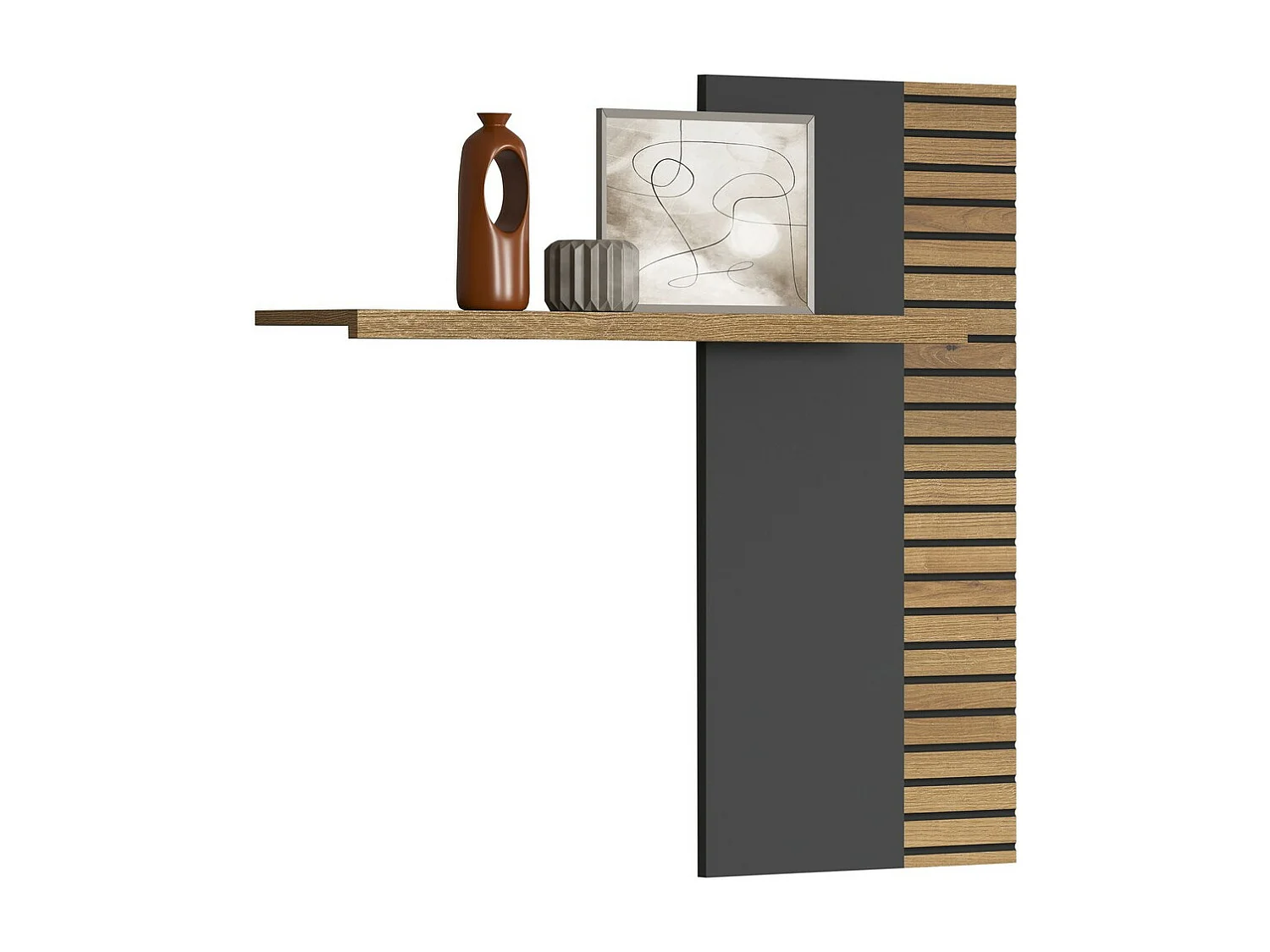 Plank Norris, Antraciet, 111x91x19 cm, Seven Design