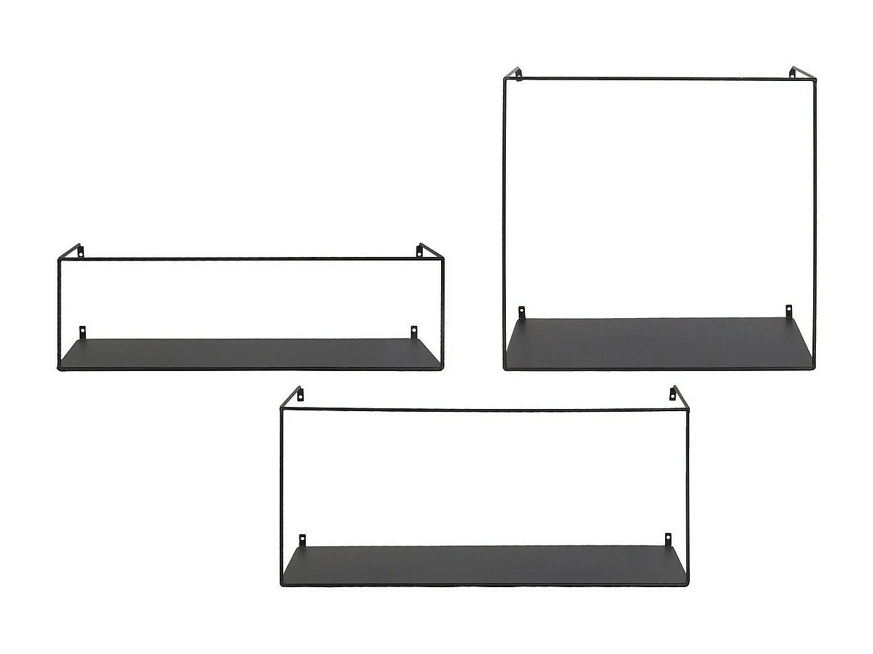 Étagère Ulmo, Noir, 50x20x20 cm, Seven Design