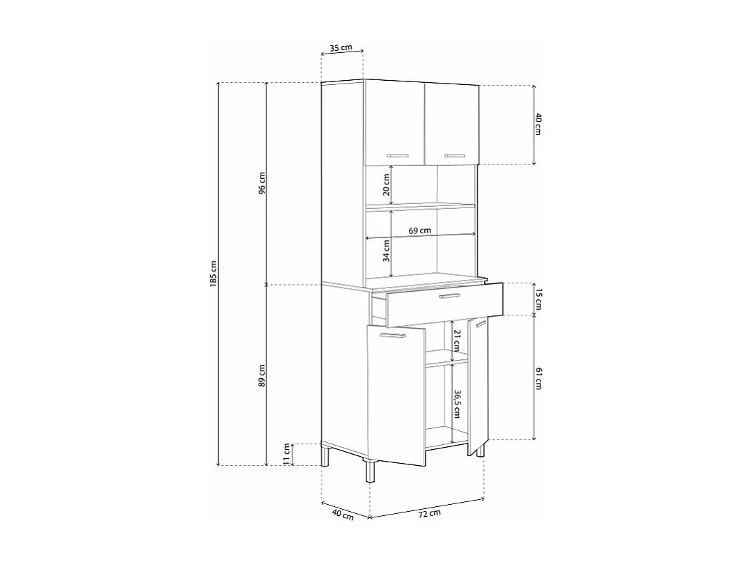 Alacena Nitza Blanco Artik (Blanco Mate) - Natur