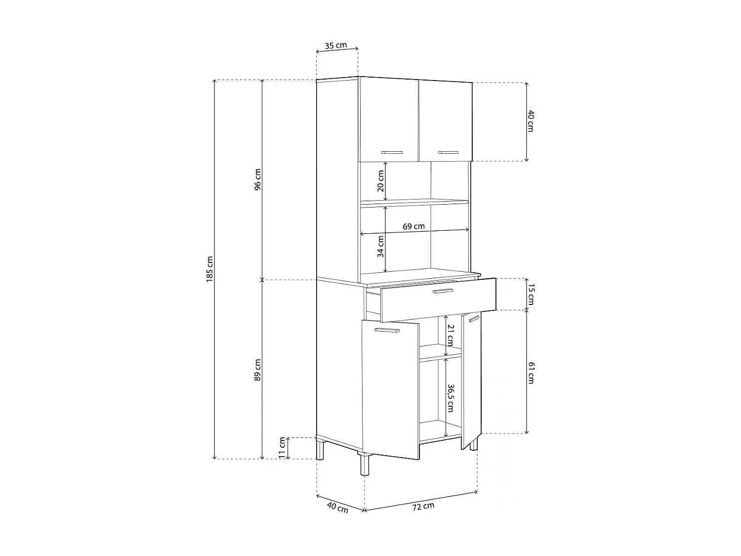 Alacena Nitza Blanco Artik (Blanco Mate) - Natur