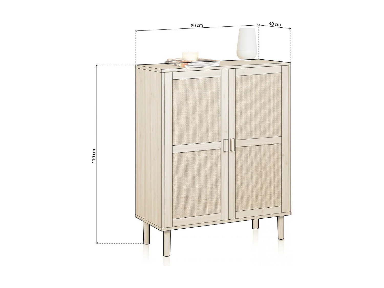 Armario bajo Made Pino - Rattan