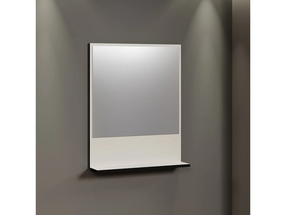 Spiegel met Plank Pure, Grijs, 60x74x14 cm, EPIKASA