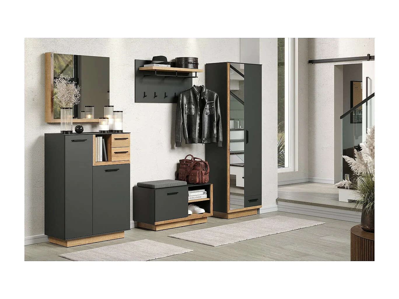 Spiegel met Plank Synnax, Bruin, 80x72x12 cm, EPIKASA