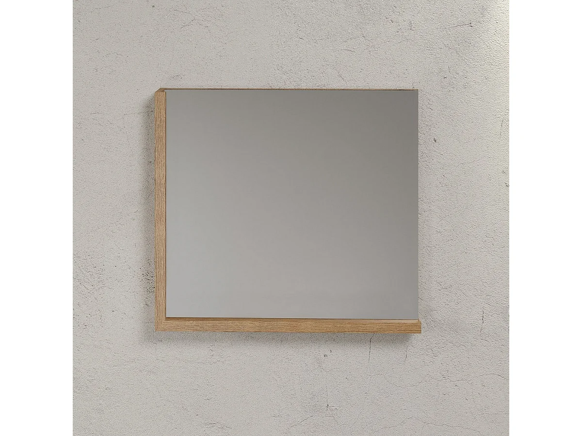 Miroir de Salle de Bain avec Étagère Synnax, Marron, 80x12x72 cm, Seven Design
