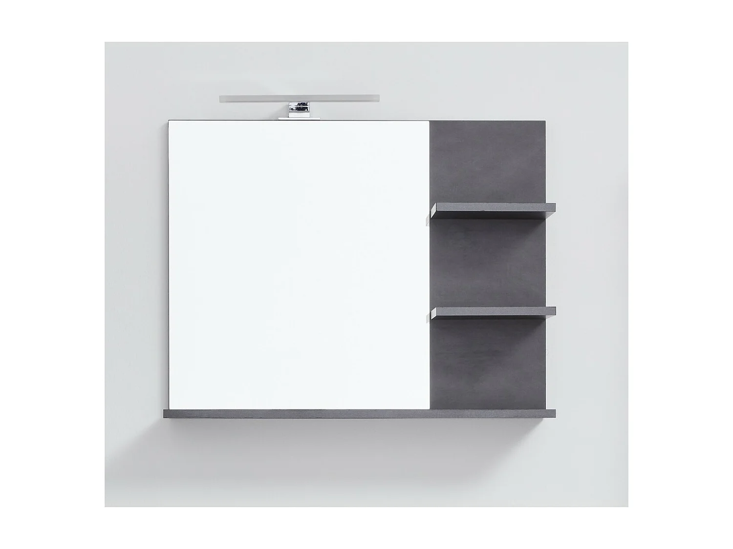 Miroir de Salle de Bain avec Étagère Indy, Gris, 72x20x57 cm, Seven Design