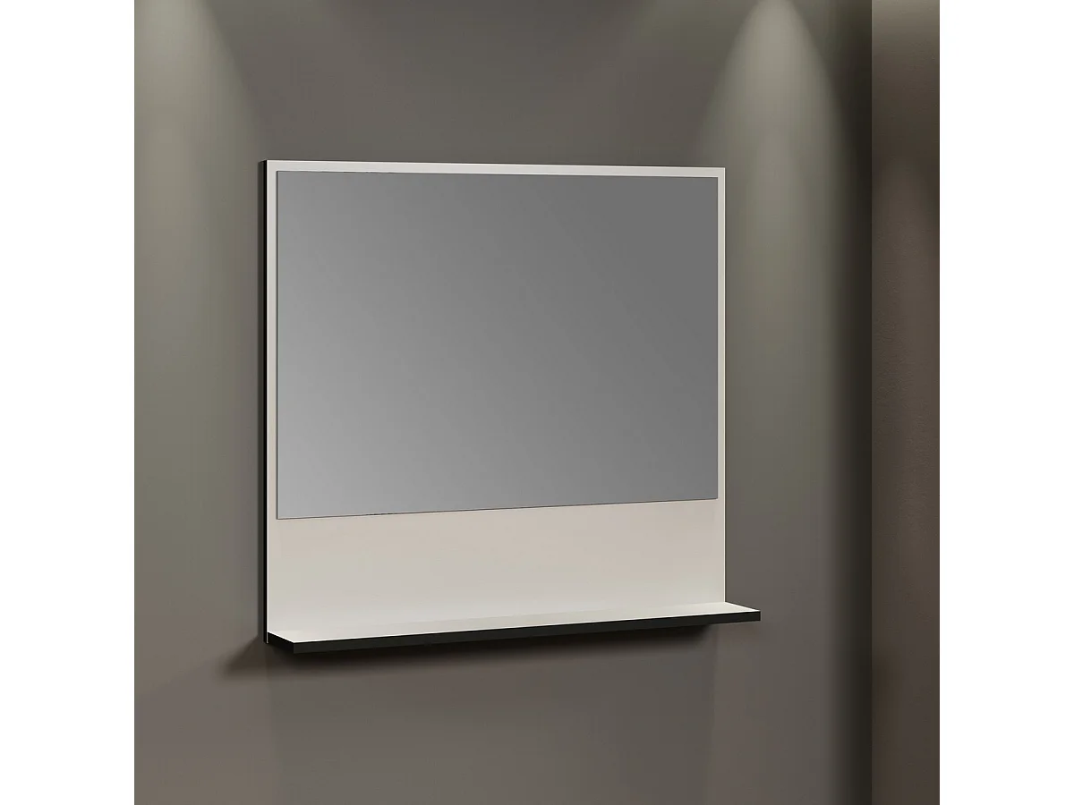 Spiegel met Plank Pure, Grijs, 80x74x14 cm, EPIKASA