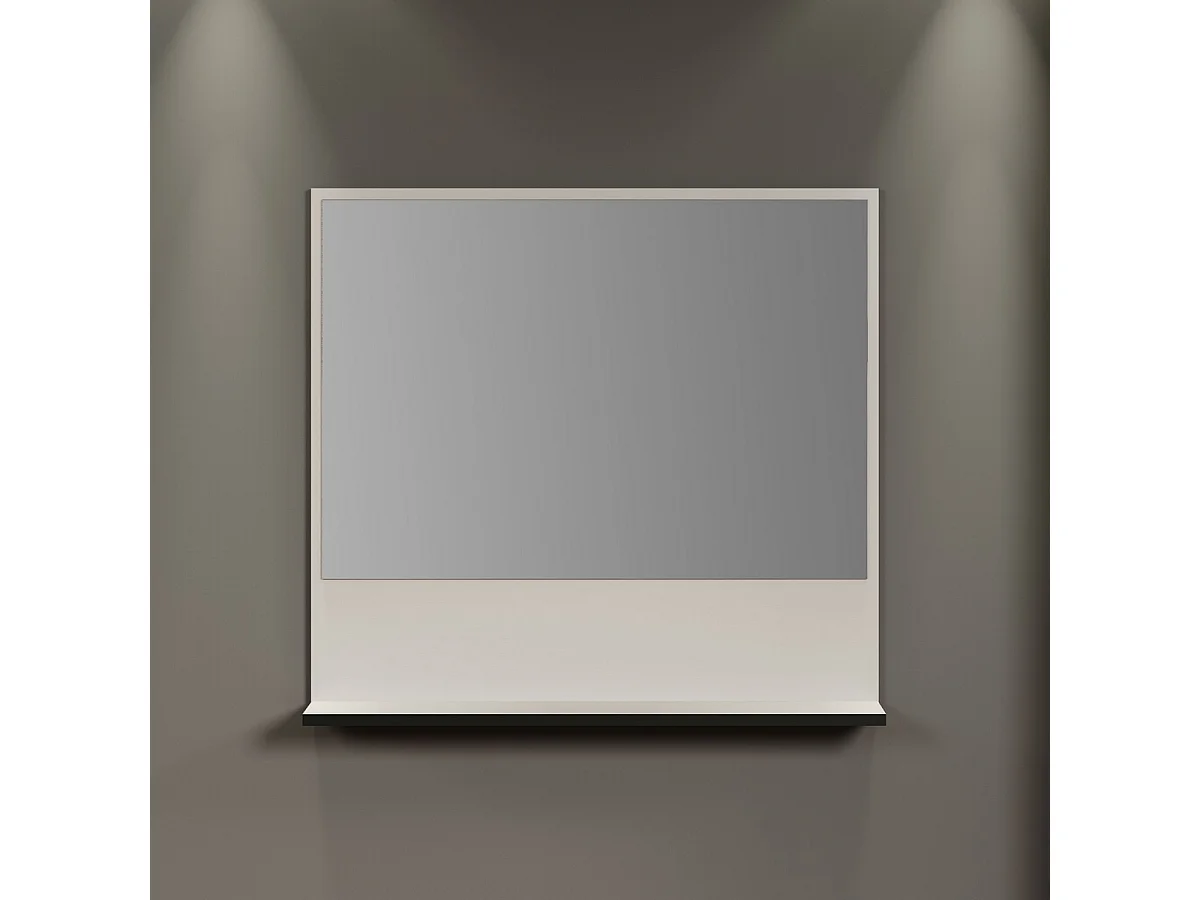 Spiegel met Plank Pure, Grijs, 80x74x14 cm, EPIKASA