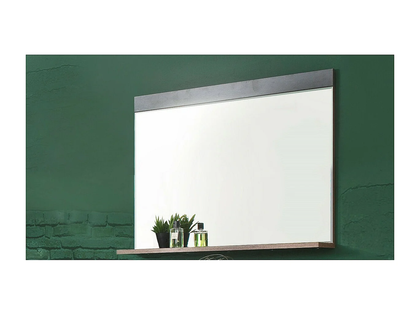 Miroir de Salle de Bain avec Étagère Indy, Gris, 90x16x69 cm, Seven Design