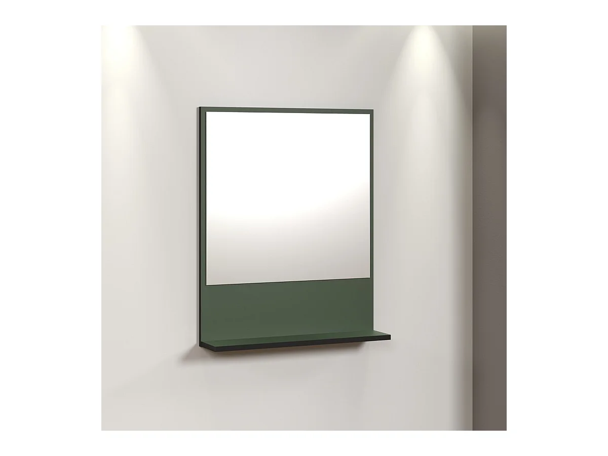 Miroir avec Étagère Pure, Vert, 60x74x14 cm, EPIKASA