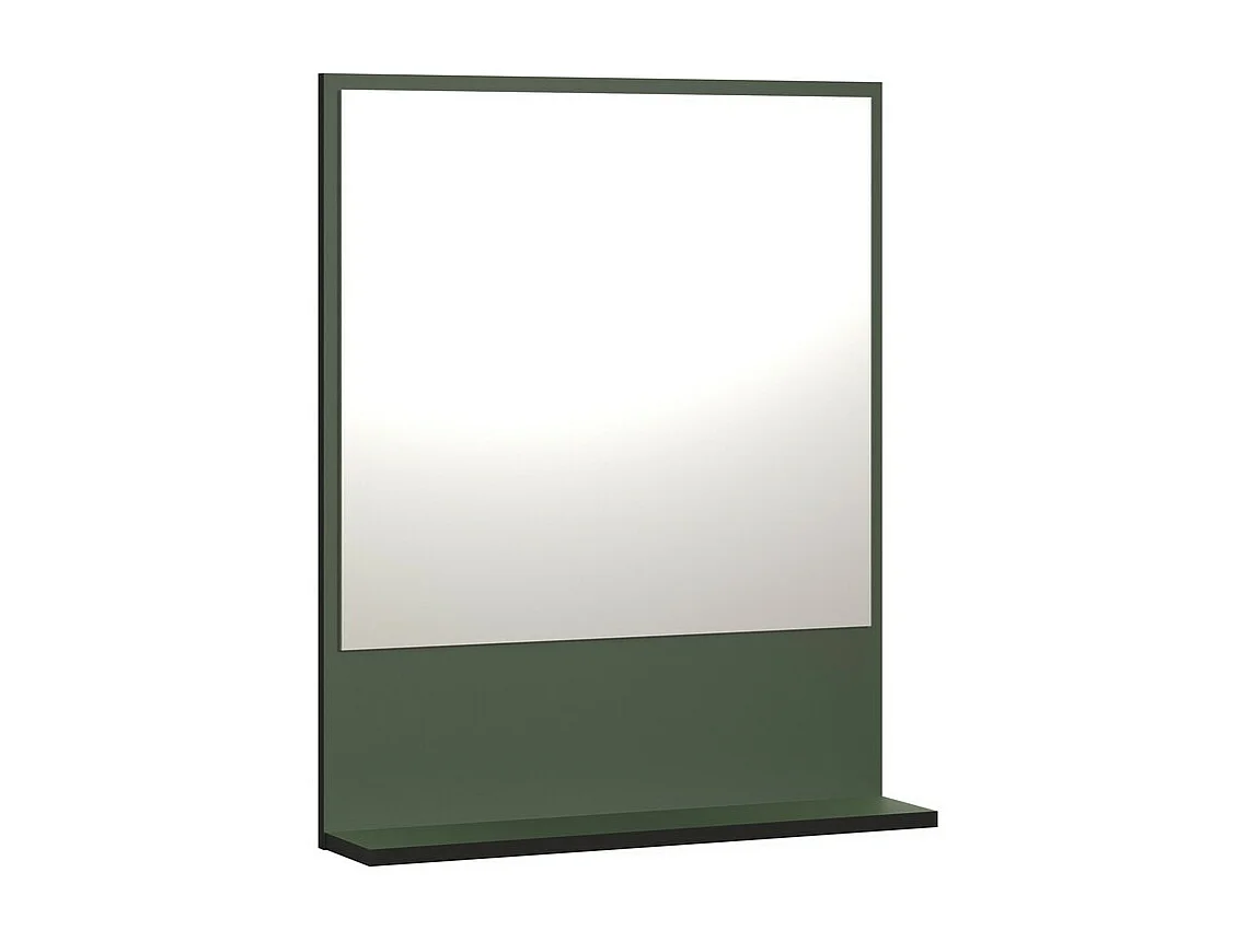 Miroir de Salle de Bain avec Étagère Pure, Vert, 60x14x74 cm, Seven Design