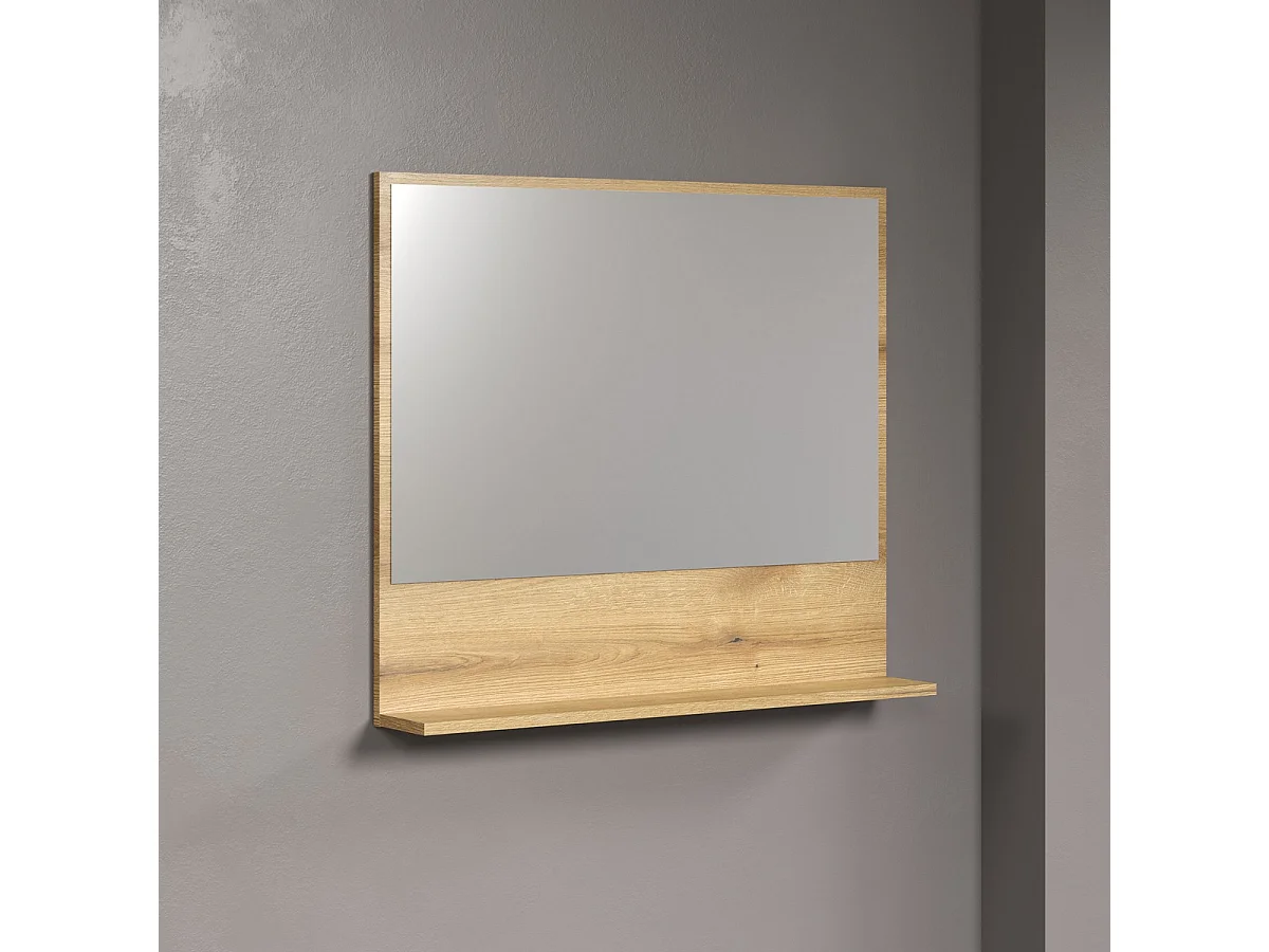 Spiegel met Plank Pure, Bruin, 80x74x14 cm, EPIKASA