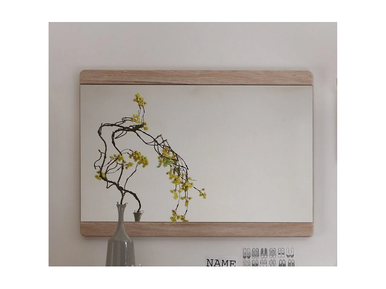 Miroir de Salle de Bain sans Cadre Malea, Marron, 90x4x64 cm, Seven Design