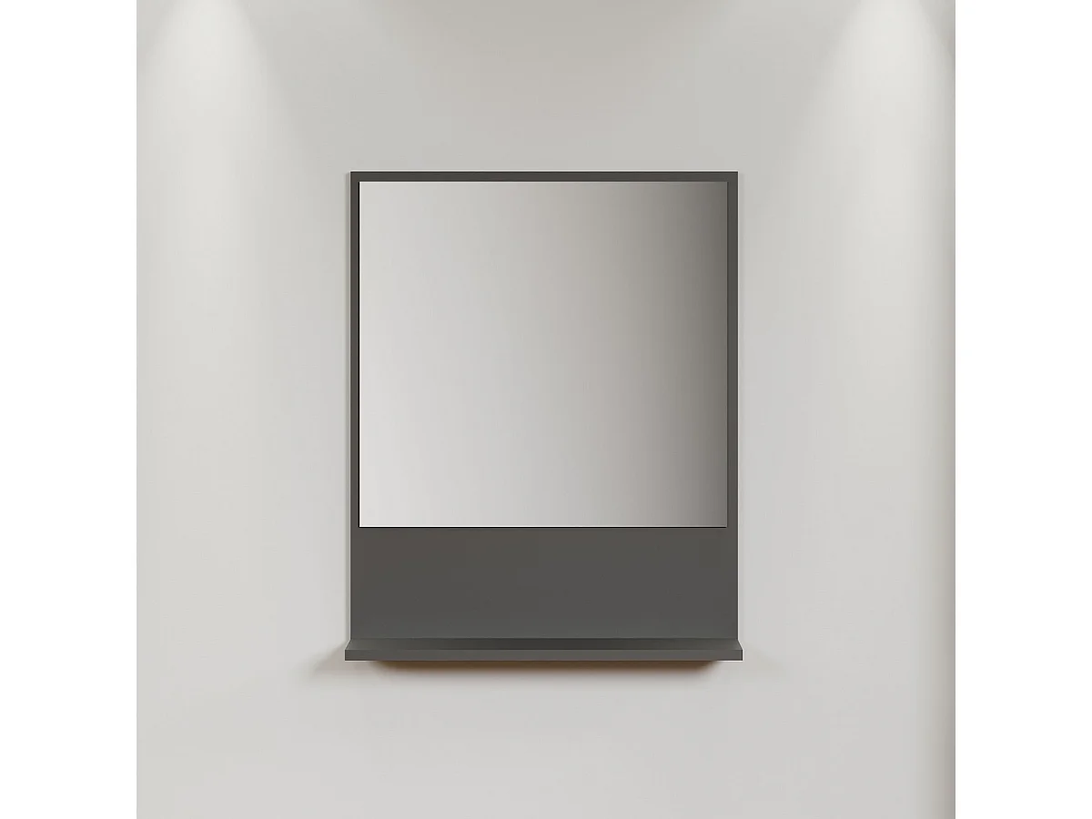Spiegel met Plank Pure, Antraciet, 60x74x14 cm, EPIKASA