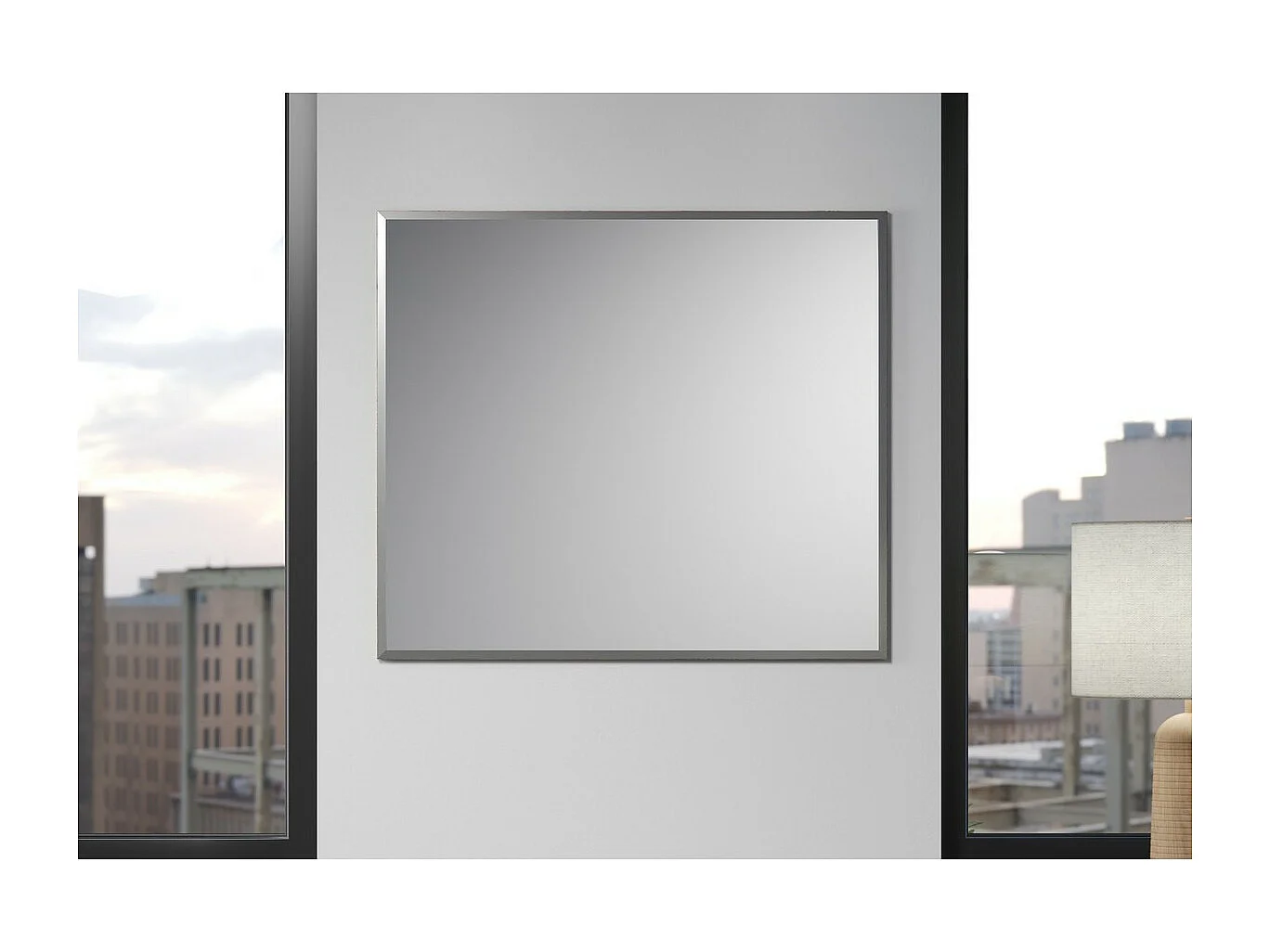 Badkamerspiegel zonder Lijst Marlon, Bruin, 91x2x80 cm, Seven Design