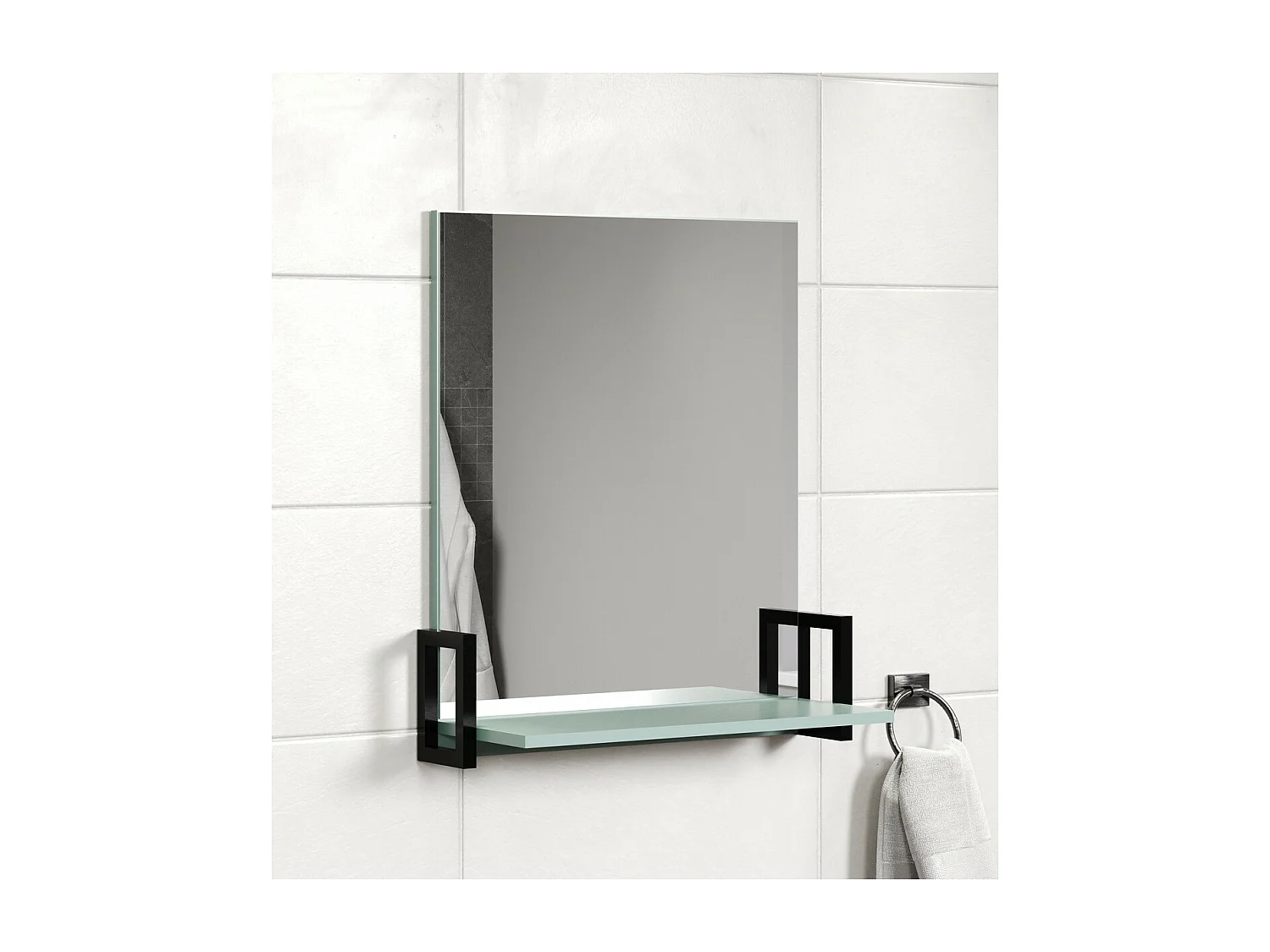 Spiegel met Plank Matix, Blauw, 64x74x24 cm, EPIKASA