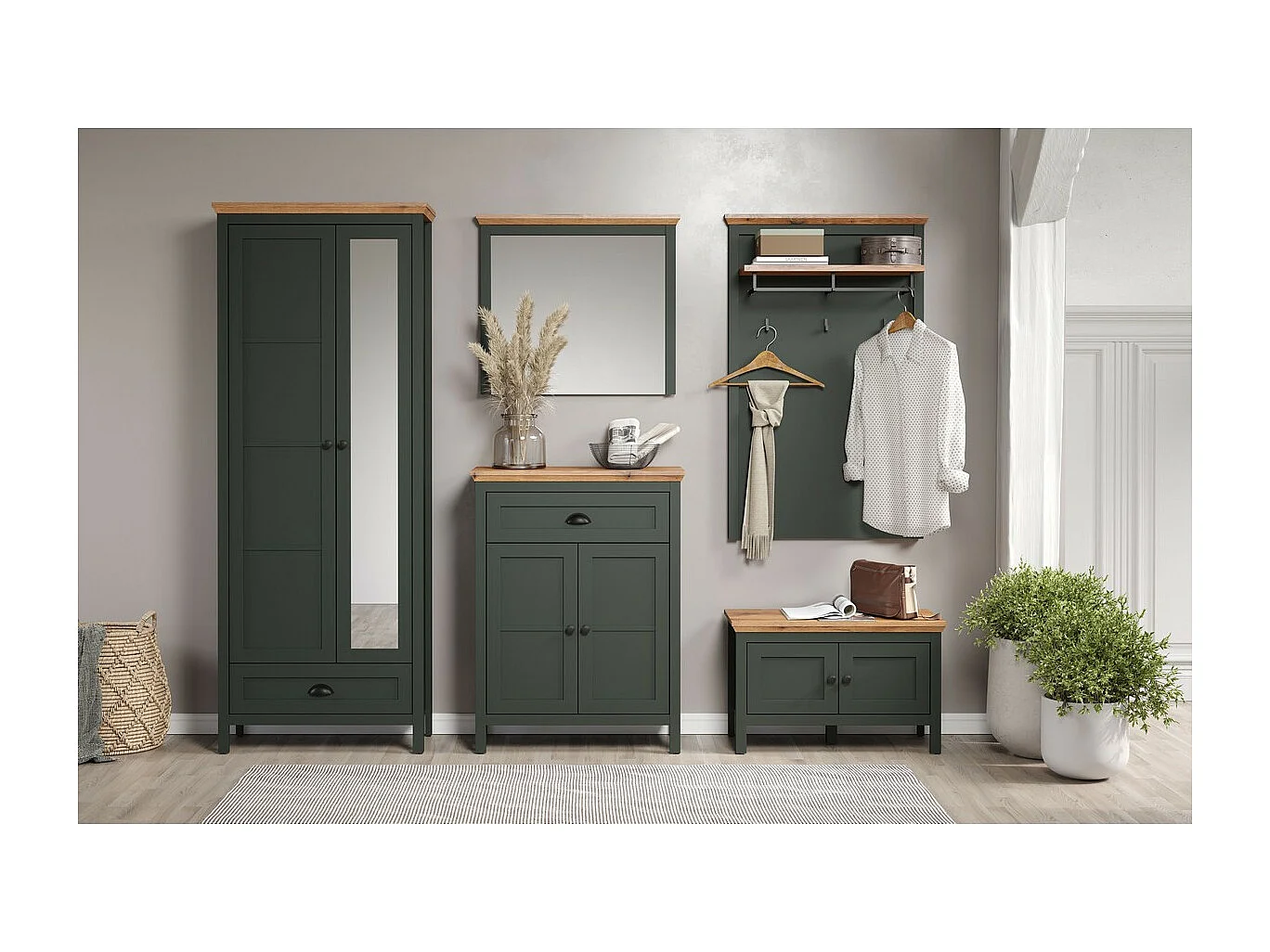 Spiegel zonder Lijst Stanton, Groen, 77x68x6 cm, EPIKASA