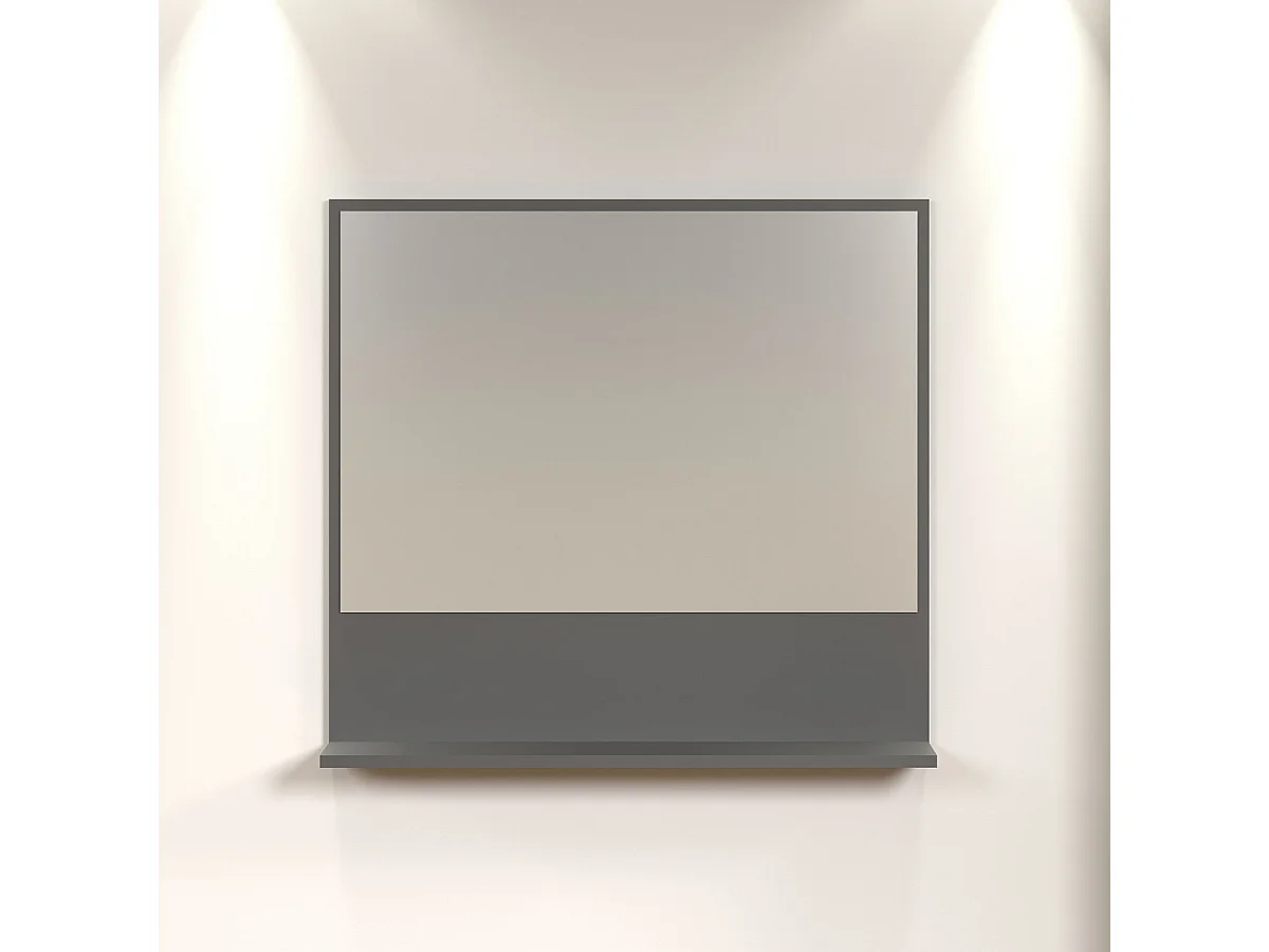 Badkamerspiegel met Plank Pure, Antraciet, 80x14x74 cm, Seven Design