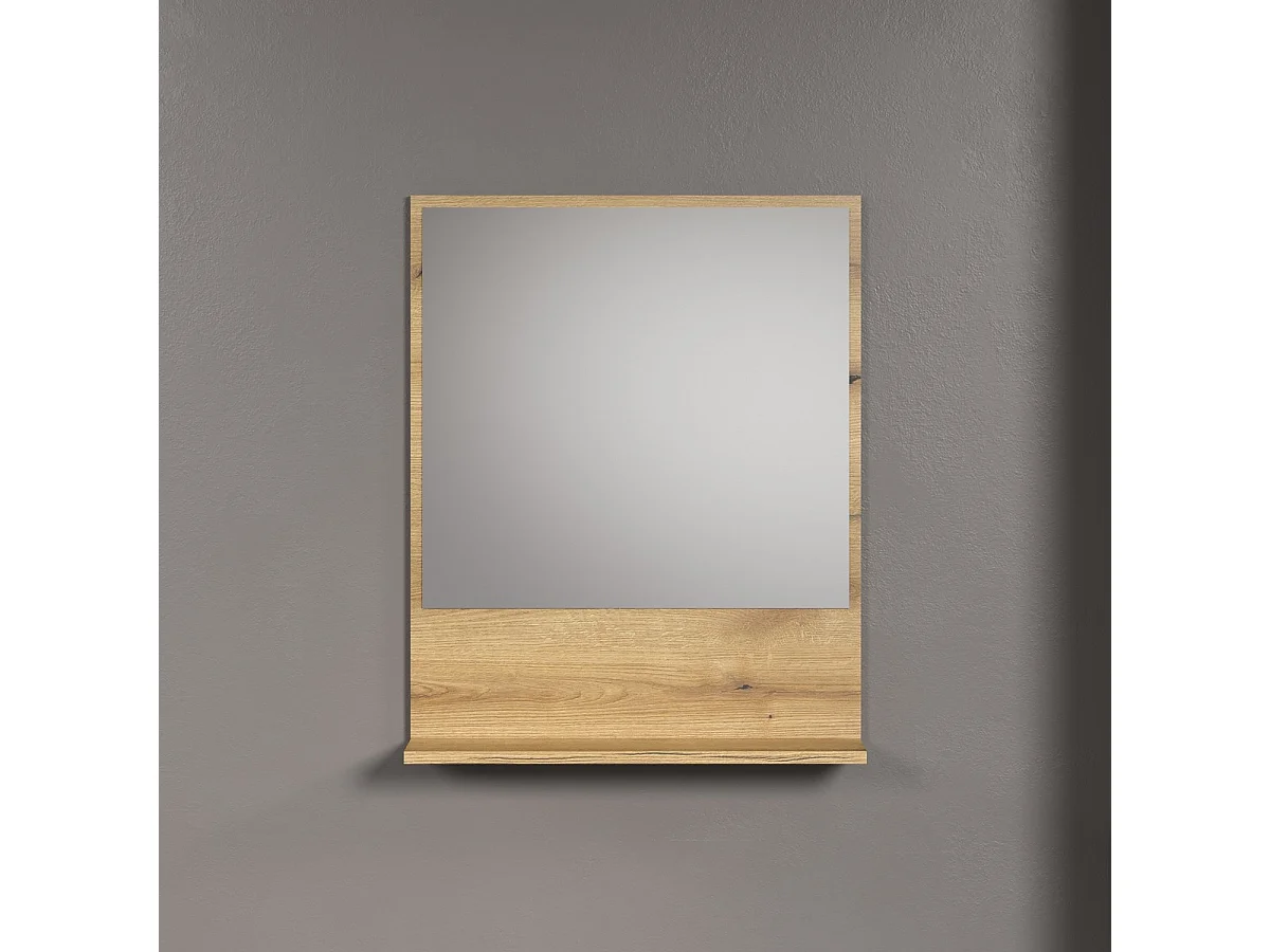 Miroir de Salle de Bain avec Étagère Pure, Marron, 60x14x74 cm, Seven Design
