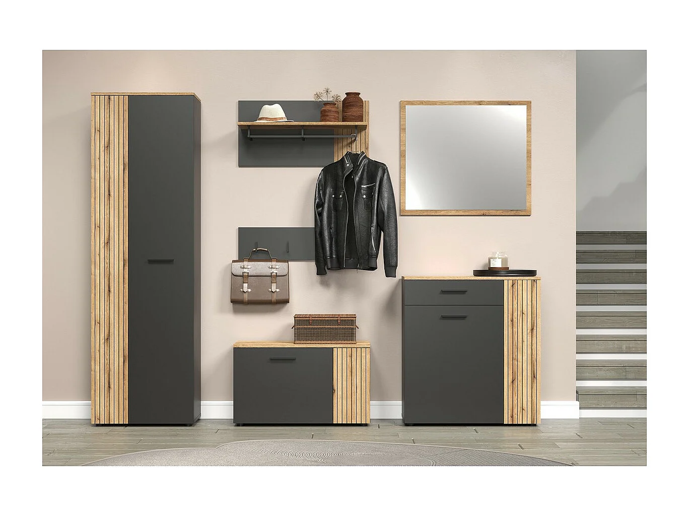 Ingelijste Spiegel Esteban, Bruin, 80x70x2 cm, EPIKASA