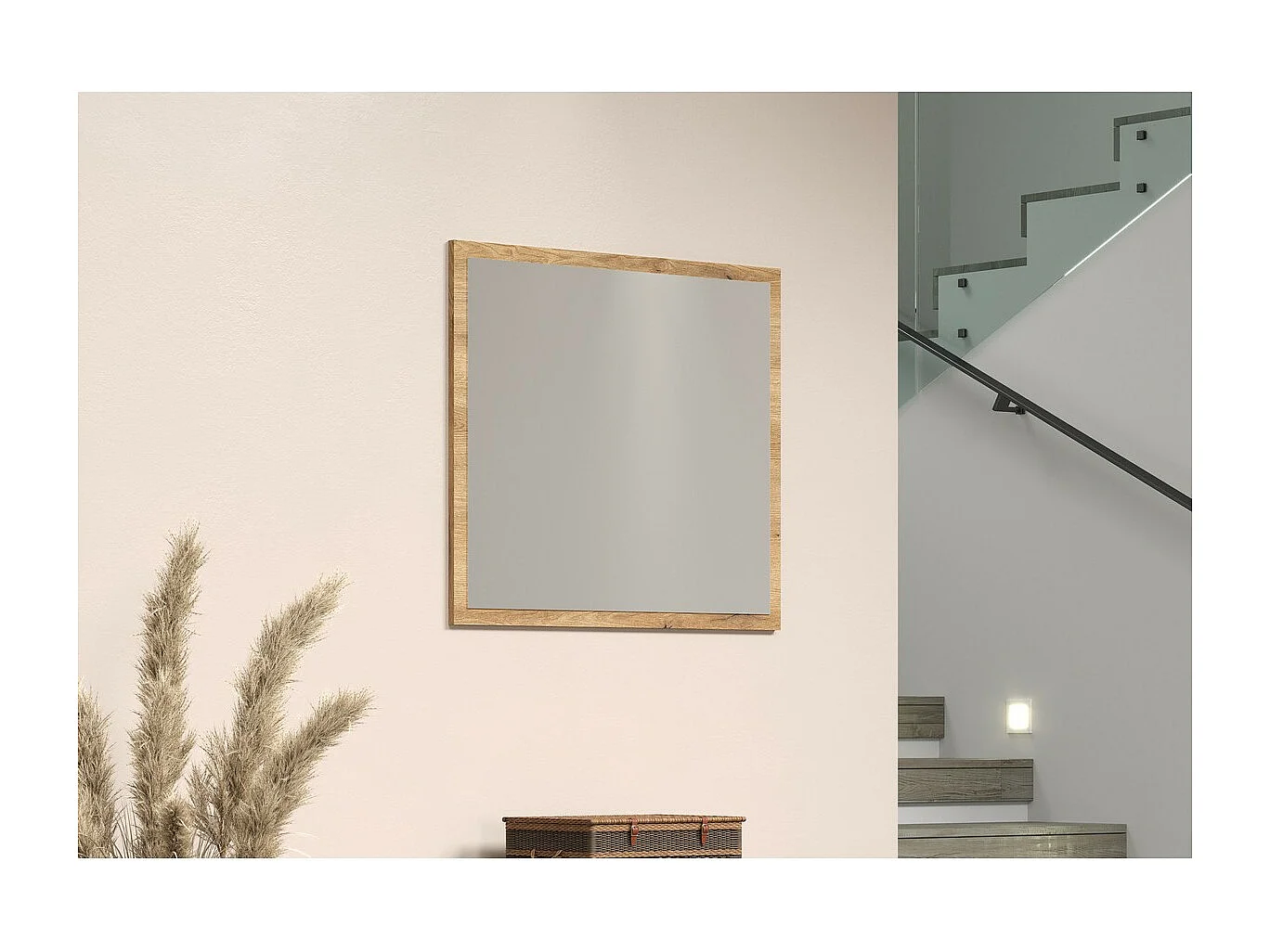 Miroir de Salle de Bain avec Cadre Esteban, Marron, 80x2x70 cm, Seven Design