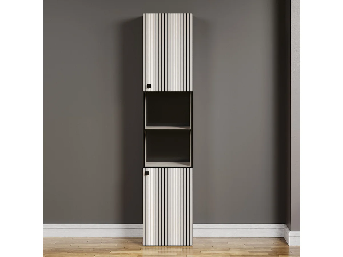 Mobile Bagno a Colonna Pure, Grigio, 40x186x31 cm, EPIKASA