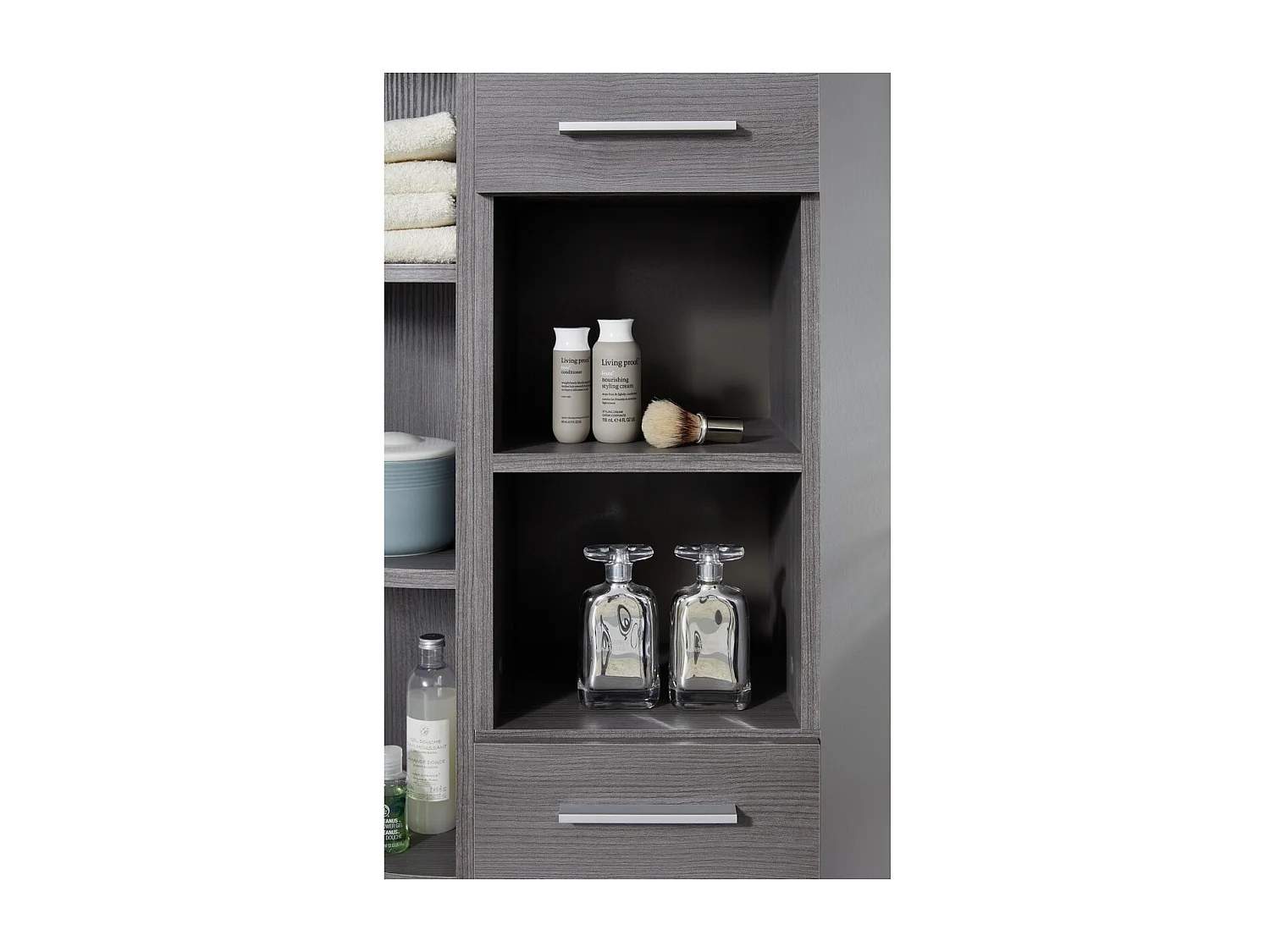 Mobile Bagno a Colonna Moon, Grigio, 30x190x31 cm, EPIKASA